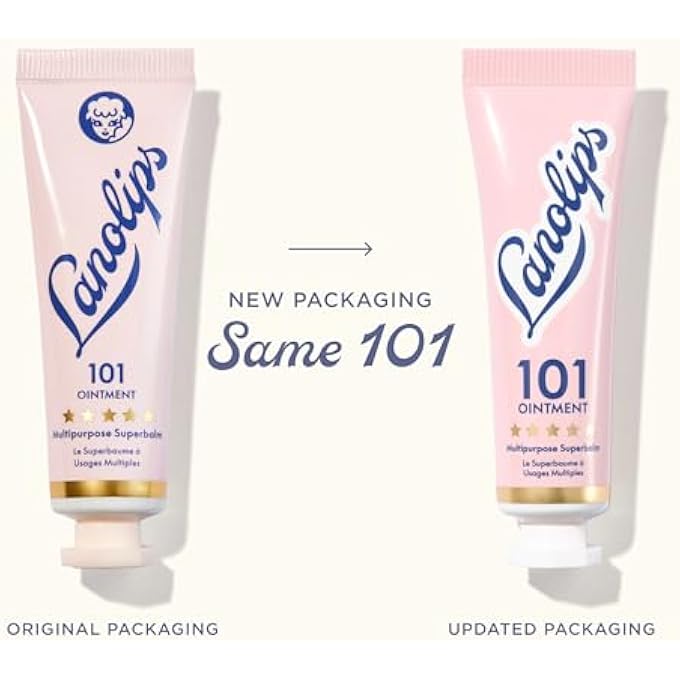 Lanolips 101 OINTMENT MULTI-BALM DUO, ORIGINAL SUPERBALM - CONTAINS PURE LANOLIN OIL FOR SMOOTH, HYDRATED, & HEALTHY LIPS - NATURAL LIP BALM FOR DRY LIPS, CUTICLES, & MORE (2-PACK, 0.52 OZ EACH) - Image 2